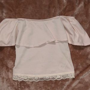 Bershka cute pink off the shoulders top